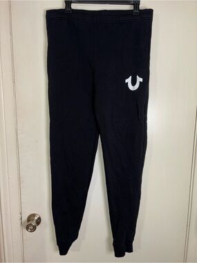 True Religion men’s Black Logo Jogger Pants